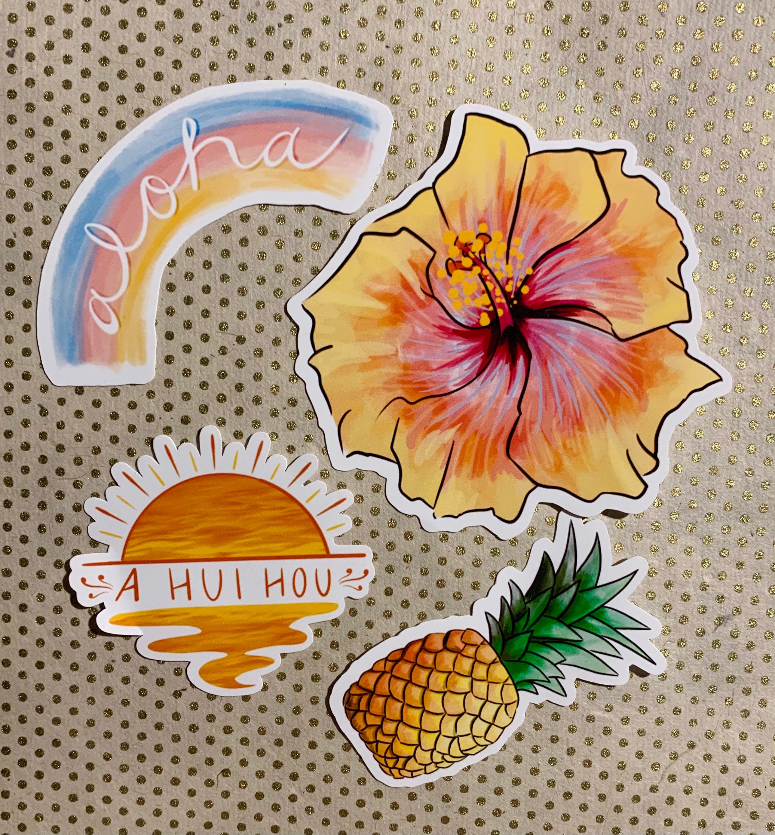 Hibiscus and Hawaiian Stickers - Etsy UK