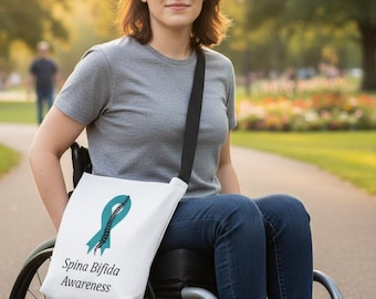 Spina Bifida Awareness Adaptive Medical Supply Tote Bag with Adjustable Strap