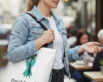 Proud Aunt Of A Spina Bifida Warrior Tote Bag - Awareness Gift Idea
