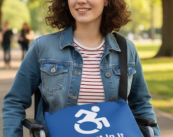 I'm Just In It for the Parking Wheelchair Joke Adaptive Medical Supply Tote Bag with Adjustable Strap