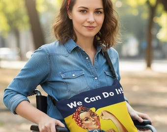Rosie the Riveter We Can Do It! Adaptive Medical Supply Tote Bag with Adjustable Strap