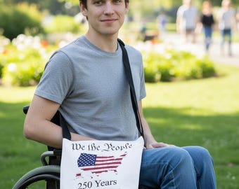 We the People 250 Years of America 1776–2026 Adaptive Medical Supply Tote Bag with Adjustable Strap