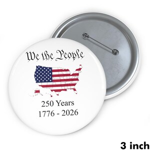 We the People 250 Years of America 1776 – 2026 Pin Button bild 2