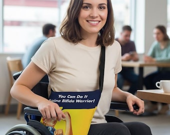 Rosie the Riveter You Can Do It Spina Bifida Warrior! Adaptive Medical Supply Tote Bag With Adjustable Strap