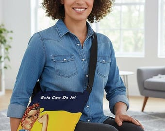 Rosie the Riveter Custom Personalized Adaptive Medical Supply Tote Bag with Adjustable Strap