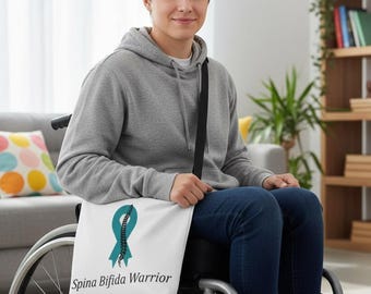 Spina Bifida Warrior Adaptive Medical Supply Tote Bag with Adjustable Strap