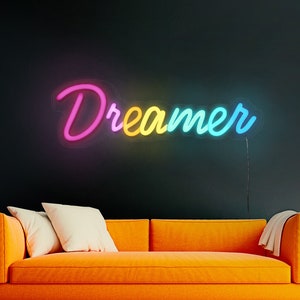 Dreamer Neon Sign,Neon Light Dorm Room Decor,Dreamer led sign,Dreamer light sign,Multicolor neon sign,Neon light sign for wall