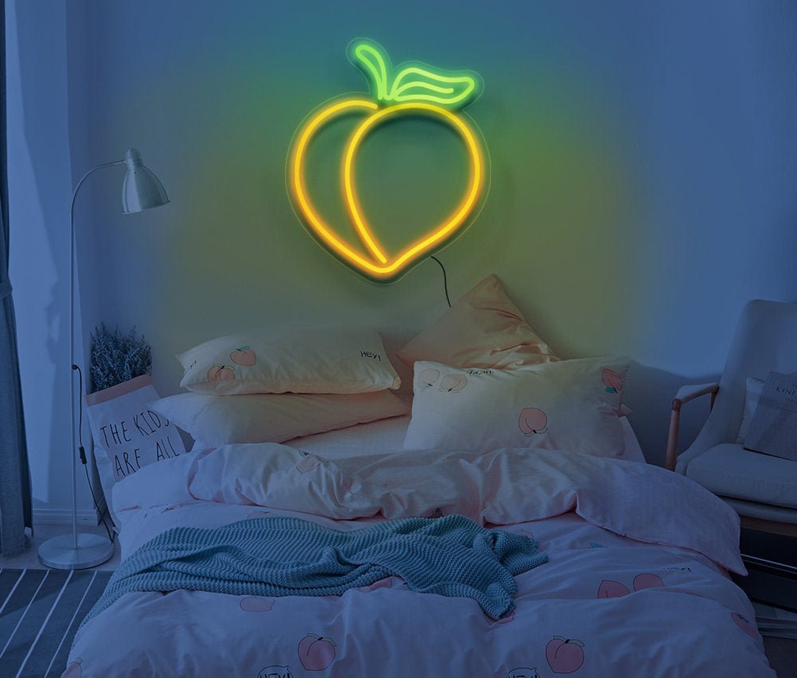 Peach neon sign Light peach home decor Fruit led neon sign Etsy