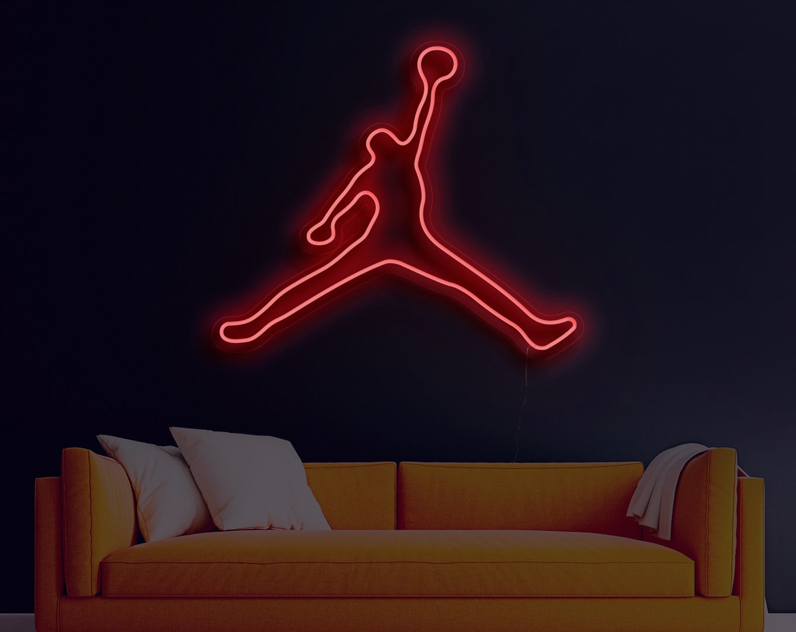 Air jordan neon sign art Jordan logo wall art Air jordan | Etsy