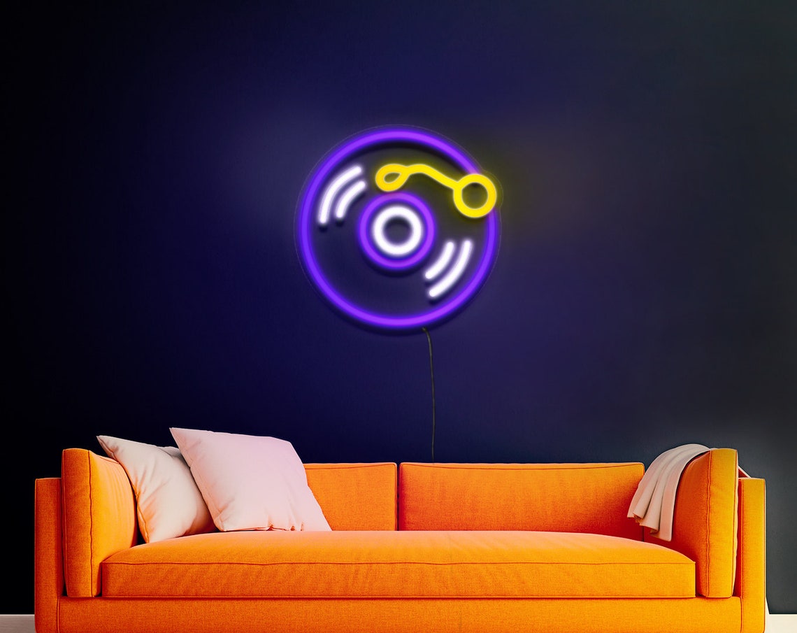 Vinyl Neon Sign Record Neon Sign Now Playing Neon Sign Etsy