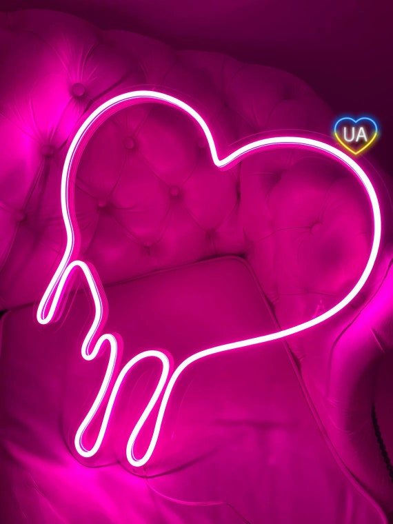 Neon heart 2024 light wall