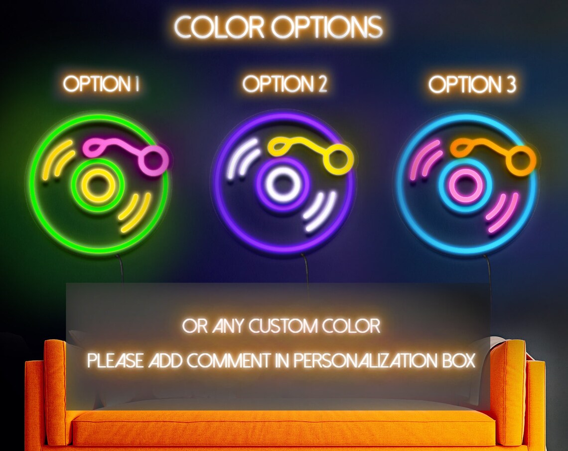 Vinyl Neon Sign Record Neon Sign Now Playing Neon Sign Etsy