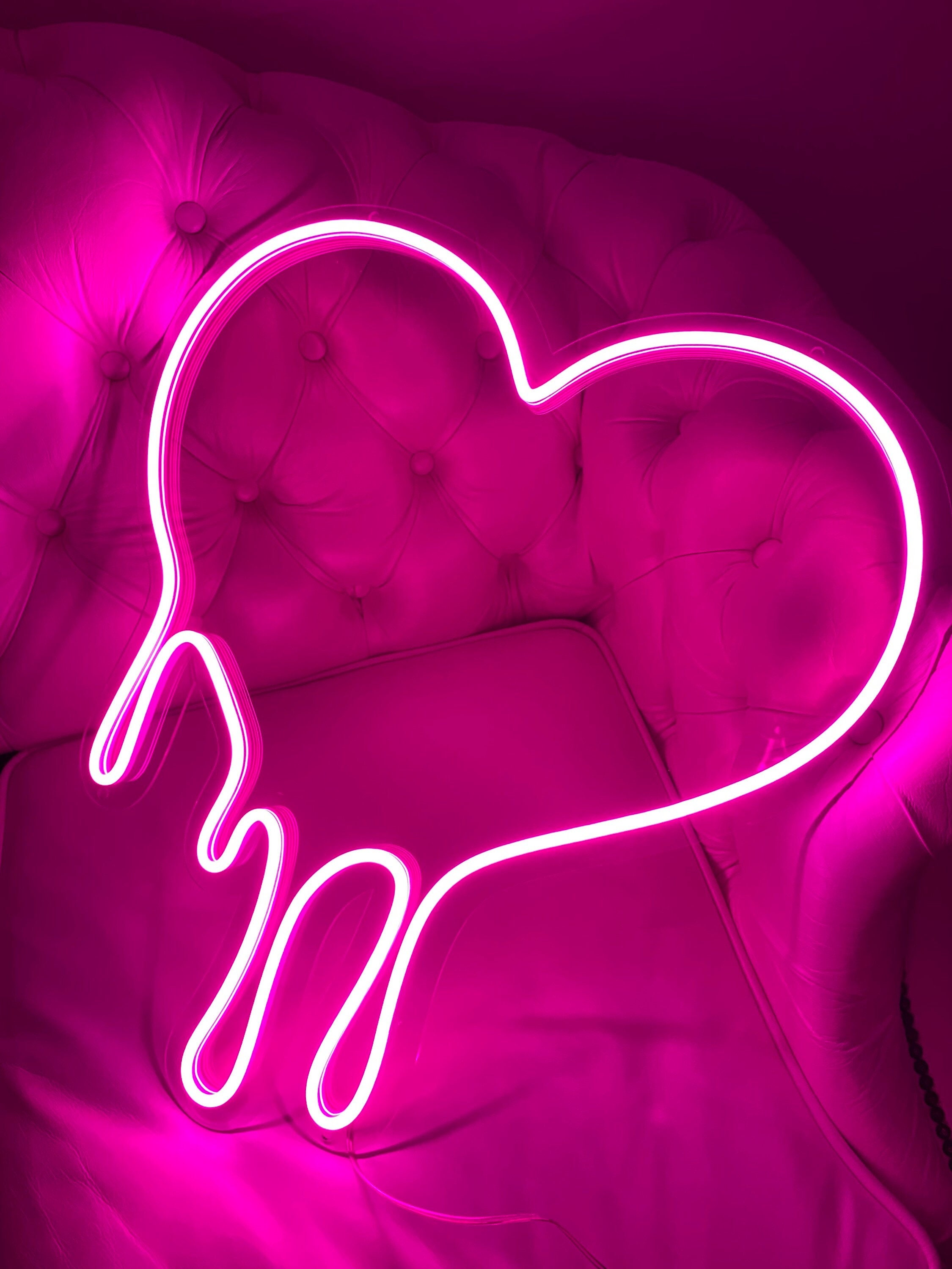 Dripping Heart Neon Neon Sign Bedroom Heart Neon - Etsy