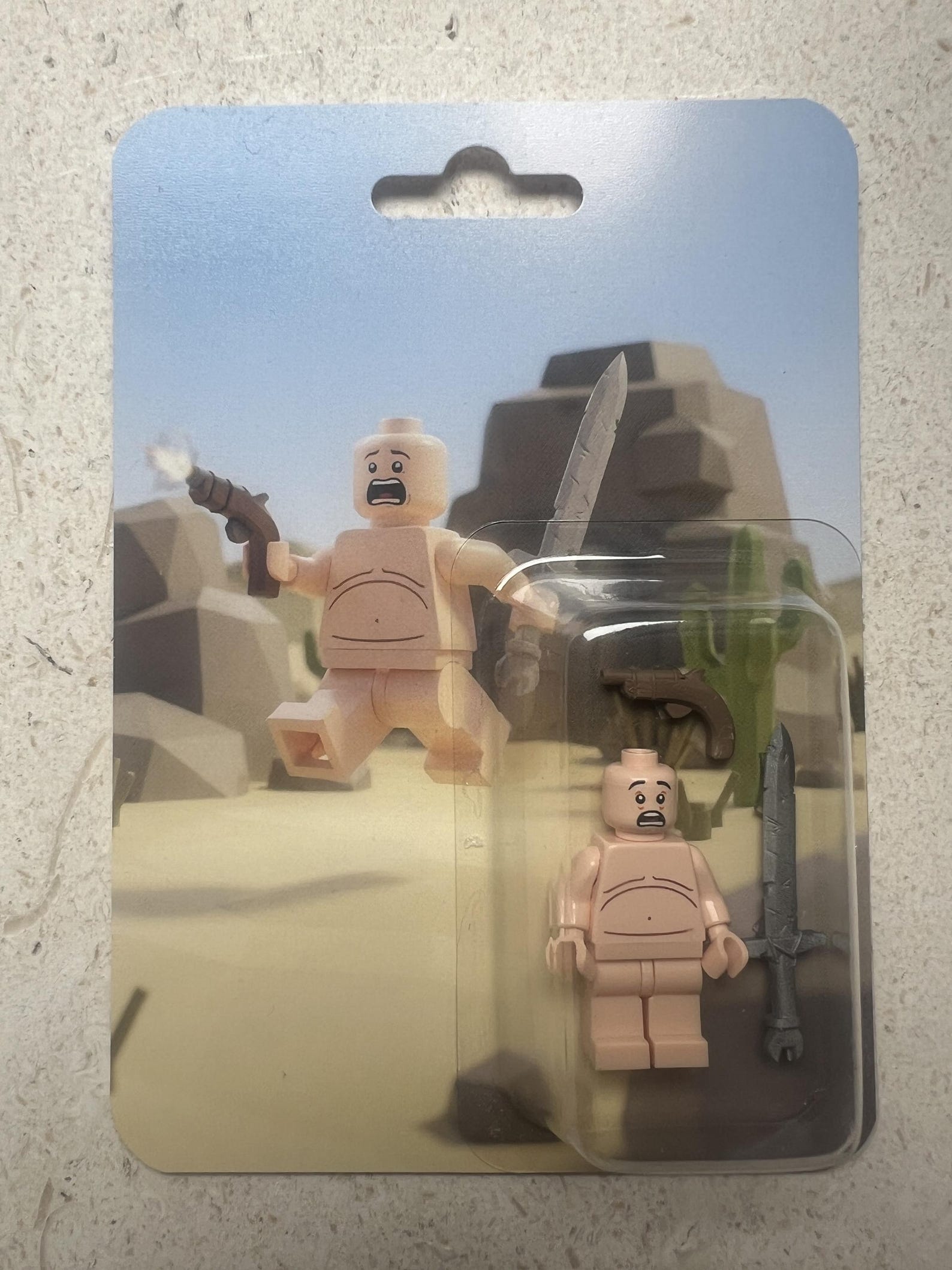 Rust Actionfigures Custom Rust Naked LEGO Minifigure With Eoka Pistol & Salvaged Sword ...