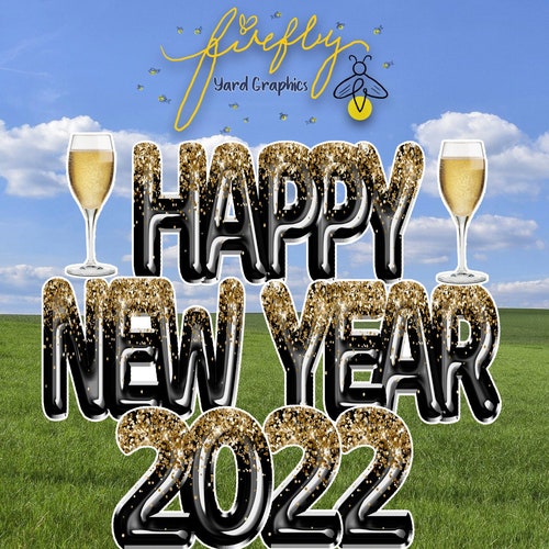 Happy New Year 2022 Easy Set Yard Cards shops (F523FS)