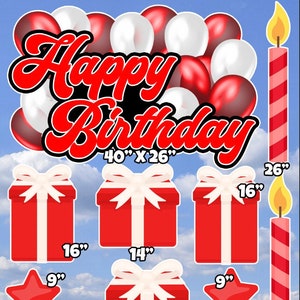 Enseigne HBD rouge et blanc avec carte Flair Yard (F426FS)