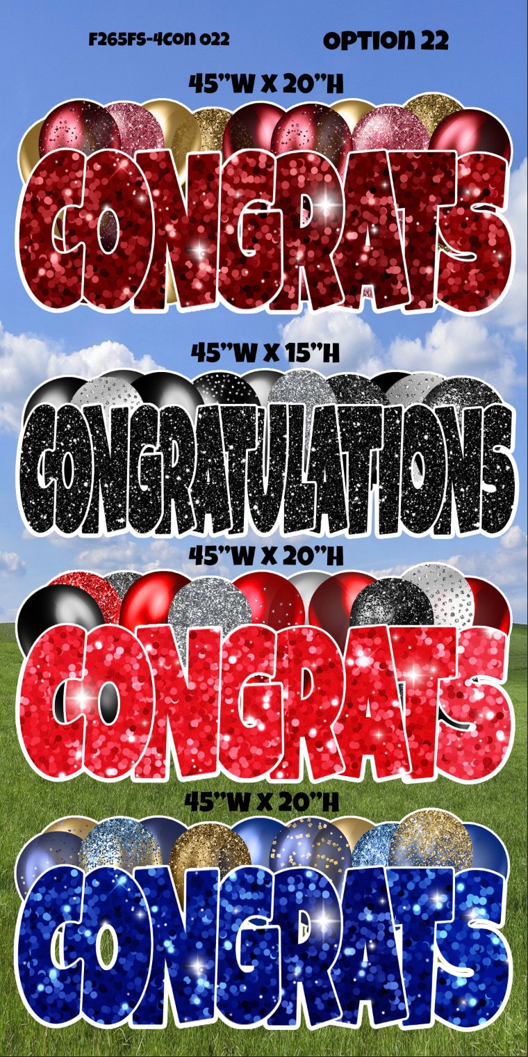 Congrations Sign CONGRATS & CONGRATULATIONS Sign Set of 4 Color/styles Yard Cards - Etsy