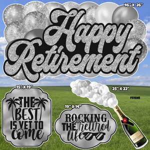 Cartes argentées « Happy Retirement Sign et Flair » (F516HS)