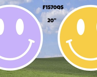Smiley Faces , Purple, Yellow, White 20" Yard Cards