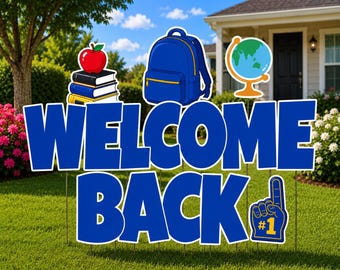 Welcome Back (Blue) School EZ Set Yard Card (F1563FS)