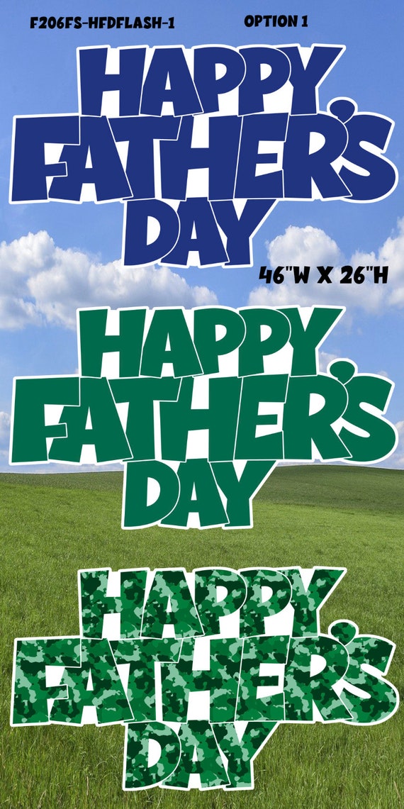 Happy Fathers Day Signes set of 3 OPTIONS Yard Cards - Etsy