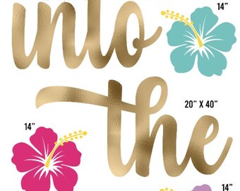 Spring into the Arts Script EZ Set & Hibiscus Flowers Set Yard Card (F1469FS)