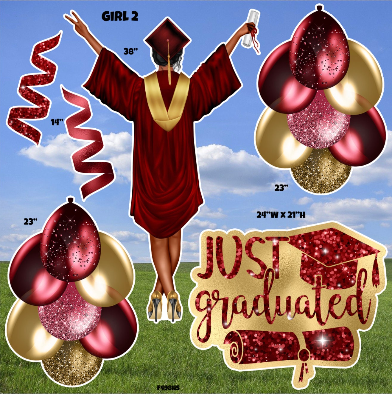 Half Graduation Card Graduation Sign W/ LARGE Graduate Half Sheet Yard Cards - Etsy