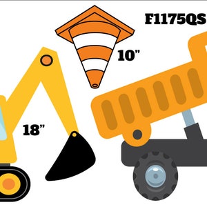 Construction Flair Pelle, camion à benne basculante, cônes quart de feuille cartes de cour demi ou quart de feuille