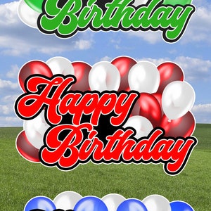 Panneau HBD Bleu, Rouge, Vert & Blanc Yard Card (F421FS)