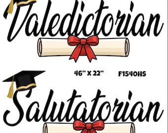 Valedictorian Salutatorian Props Graduation, Diploma Yard Cards (F1540HS)
