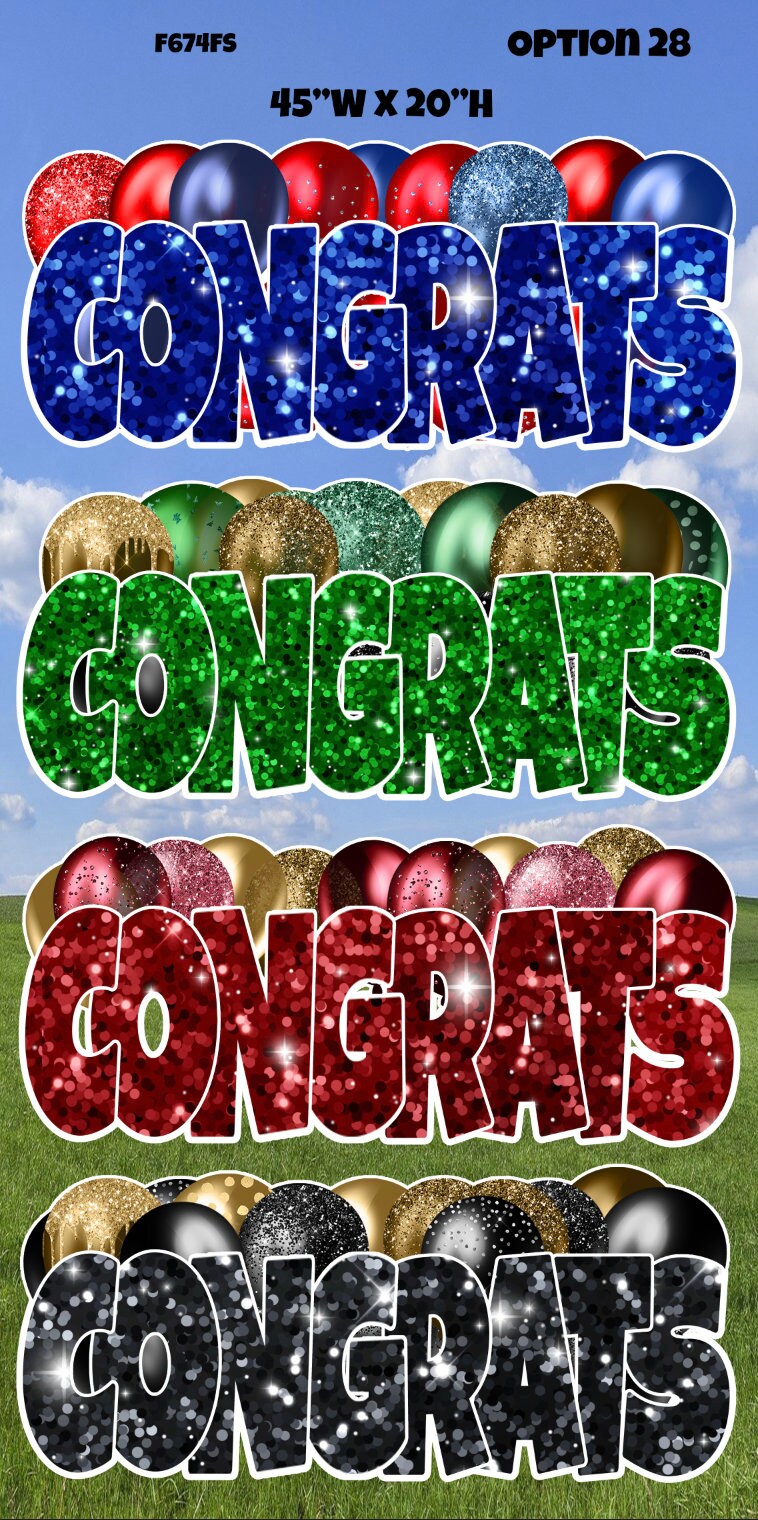 Congrations Sign CONGRATS & CONGRATULATIONS Sign Set of 4 Color/styles Yard Cards - Etsy