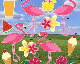 Summer Flamingos Flair Yard Cards (F087HS)