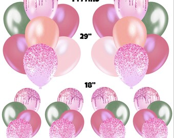 Coral, Peach & Pink Balloons Yard Cards (F1441HS)