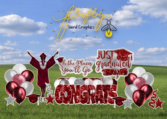 Graduation Maroon Silver & White CONGRATS Flair Girl or Boy - Etsy