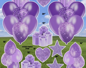 Purple Flair & Balloons Yard Cards (F272HS)