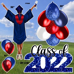 Classe d’études supérieures de 2022 Red Blue & White Yard Cards
