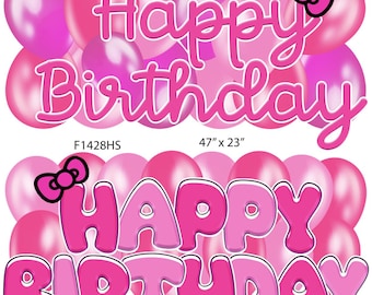 Happy Birthday Cute Kitty Fonts Yard Cards (F1428HS)