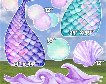 Mermaid Tails and Wave EZ Fillers Yard Card (F371FS)