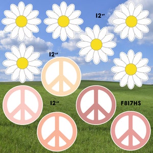 Peace Signs & Daisies 12 » ou 15 » Flair Yard Cards