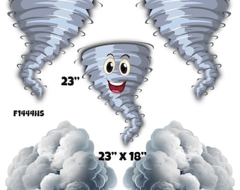 2Nado Theme 2 large tornados, clouds and 2 Yard Cards
