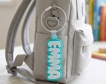 Personalized Backpack Name Tag for Kids, Custom Sports Bag Tag with Secure Wire Loop for School and Gym