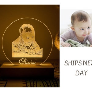 Personalisiertes Foto Portrait Nachtlicht, Fotolampe, Bilder Nachtlicht, Nachttischlampe Jubiläumsgeschenk, Hochzeitsideen, Geburtstagsgeschenk