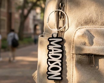 Personalized Acrylic Keychain for Bags and Luggage, Custom Kids Party Gift Bag Keyring, Bulk Name Key Chain for Travel