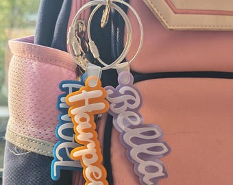 Personalized Backpack Keychain, Acrylic Name Tag for School