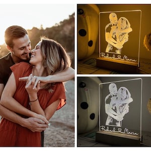 Personalisierte Fotolampe, Bilderlampe, Portrait Nachtlicht, 3D Fotolampe, personalisierte Foto Schreibtischlampe, Jubiläumsgeschenk, Hochzeitsgeschenk, Geburtstag