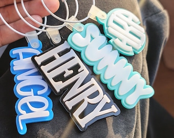 Custom Name Keychain, Acrylic Bag Tag, Personalized Gift