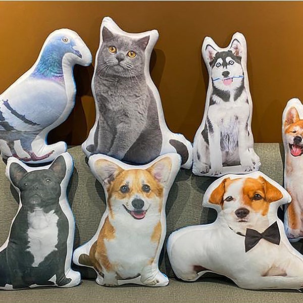 Custom Pet Pillow, Personalized Pet Photo Pillow, Pet Memorial Gift, Custom Shaped Pillow, Dog Pillow, Cat Pillow