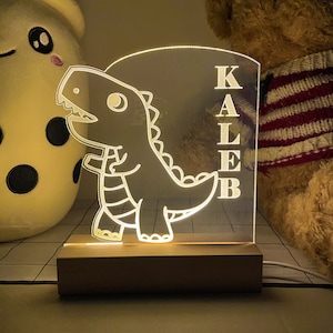 Dinosaur Night Lights Lamp, Night Light Kids, Custom Night Light, Night Light For Boys, Bedroom Decor, Personalized Night Light Name,