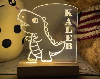 Dinosaur Night Lights Lamp, Night Light Kids, Custom Night Light, Night Light For Boys, Bedroom Decor, Personalized Night Light Name,