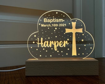 Custom Baptism gift for kid, Baby night light christening, baby girl baptism favor, baby boy baptism gift